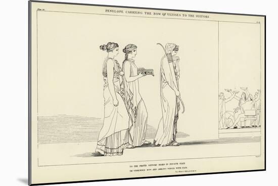 Penelope Carrying the Bow of Ulysses to the Suitors-John Flaxman-Mounted Giclee Print