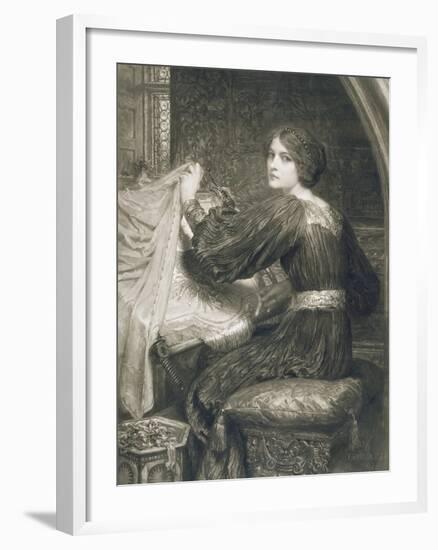 Penelope, Engraved by Norman Hirst (1862-C.1955) Pub. by Frost and Reed, 1903 (Mezzotint)-Frank Bernard Dicksee-Framed Giclee Print