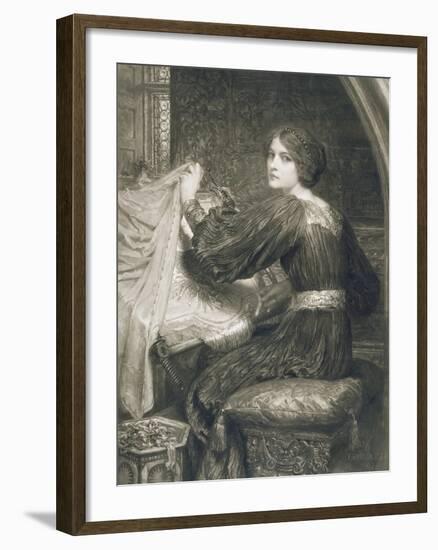 Penelope, Engraved by Norman Hirst (1862-C.1955) Pub. by Frost and Reed, 1903 (Mezzotint)-Frank Bernard Dicksee-Framed Giclee Print