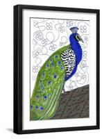 Penelope Peacock-Blenda Tyvoll-Framed Giclee Print