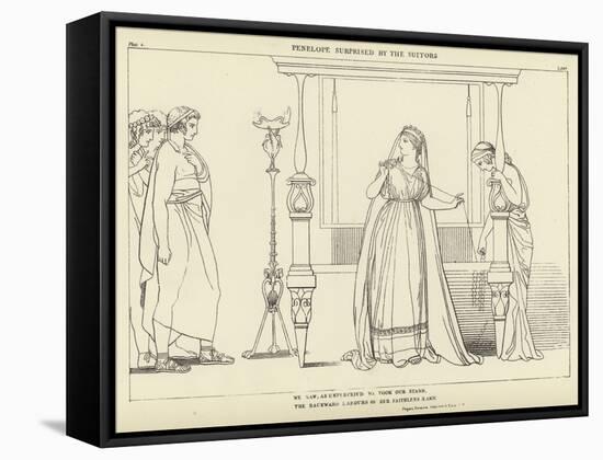 Penelope Surprised by the Suitors-John Flaxman-Framed Stretched Canvas