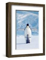 Penguin and Chick-null-Framed Art Print