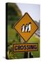Penguin Crossing Road Sign-null-Stretched Canvas