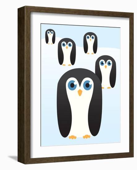 Penguin Cute Cartoon-pelonmaker-Framed Art Print