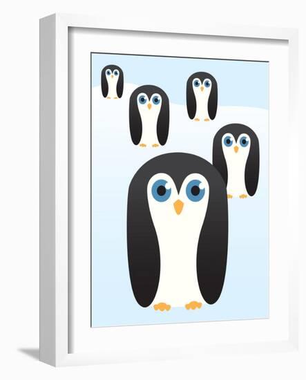 Penguin Cute Cartoon-pelonmaker-Framed Art Print