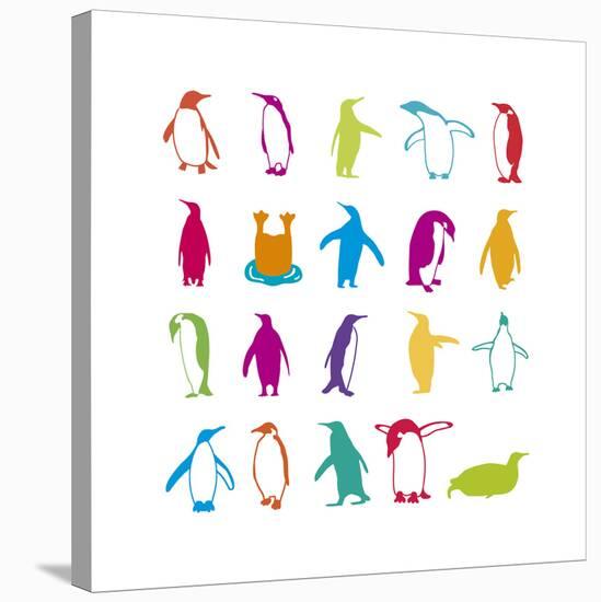 Penguin Fun-Clara Wells-Stretched Canvas