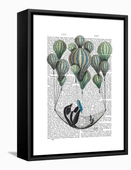 Penguin in Hammock Balloon-Fab Funky-Framed Stretched Canvas