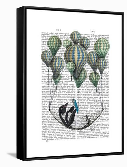 Penguin in Hammock Balloon-Fab Funky-Framed Stretched Canvas