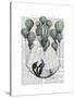 Penguin in Hammock Balloon-Fab Funky-Stretched Canvas