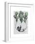 Penguin in Hammock Balloon-Fab Funky-Framed Art Print