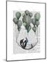 Penguin in Hammock Balloon-Fab Funky-Mounted Art Print