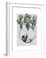 Penguin in Hammock Balloon-Fab Funky-Framed Art Print