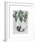 Penguin in Hammock Balloon-Fab Funky-Framed Art Print