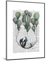 Penguin in Hammock Balloon-Fab Funky-Mounted Art Print