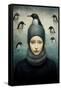 Penguin Lady-Paula Belle Flores-Framed Stretched Canvas