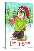 Penguin Let it Snow-Melinda Hipsher-Stretched Canvas