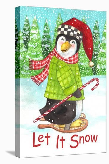 Penguin Let it Snow-Melinda Hipsher-Stretched Canvas