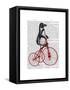 Penguin on Bicycle-Fab Funky-Framed Stretched Canvas