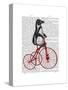 Penguin on Bicycle-Fab Funky-Stretched Canvas