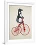 Penguin on Bicycle-Fab Funky-Framed Art Print