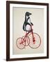 Penguin on Bicycle-Fab Funky-Framed Art Print