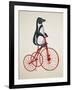 Penguin on Bicycle-Fab Funky-Framed Art Print