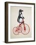 Penguin on Bicycle-Fab Funky-Framed Art Print