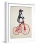 Penguin on Bicycle-Fab Funky-Framed Art Print