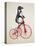 Penguin on Bicycle-Fab Funky-Stretched Canvas