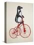 Penguin on Bicycle-Fab Funky-Stretched Canvas