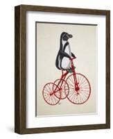 Penguin on Bicycle-Fab Funky-Framed Art Print