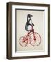 Penguin on Bicycle-Fab Funky-Framed Art Print