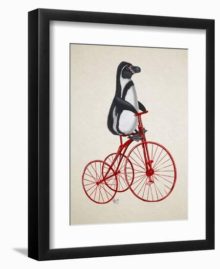 Penguin on Bicycle-Fab Funky-Framed Art Print