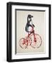 Penguin on Bicycle-Fab Funky-Framed Art Print