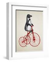 Penguin on Bicycle-Fab Funky-Framed Art Print