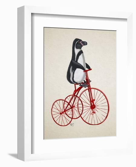 Penguin on Bicycle-Fab Funky-Framed Art Print