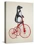 Penguin on Bicycle-Fab Funky-Stretched Canvas