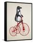 Penguin on Bicycle-Fab Funky-Framed Stretched Canvas