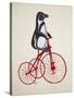 Penguin on Bicycle-Fab Funky-Stretched Canvas