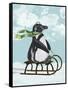 Penguin On Sled-Fab Funky-Framed Stretched Canvas