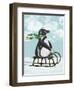 Penguin On Sled-Fab Funky-Framed Art Print