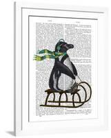 Penguin On Sled-Fab Funky-Framed Art Print