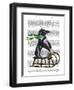 Penguin On Sled-Fab Funky-Framed Art Print