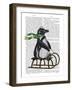 Penguin On Sled-Fab Funky-Framed Art Print