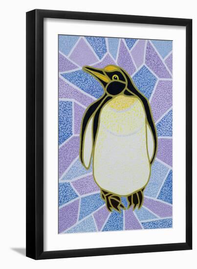 Penguin on Stained Glass-Pat Scott-Framed Giclee Print