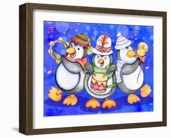 Penguin Percussion-Valarie Wade-Framed Giclee Print