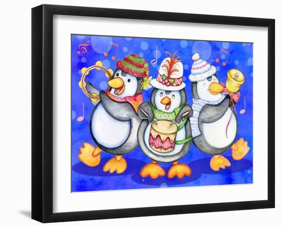 Penguin Percussion-Valarie Wade-Framed Giclee Print