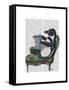 Penguin Reading Newspaper-Fab Funky-Framed Stretched Canvas