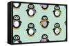 Penguin Scarves-Joanne Paynter Design-Framed Stretched Canvas