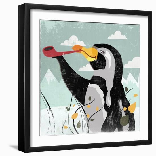 Penguin Stroll-Anna Polanski-Framed Art Print